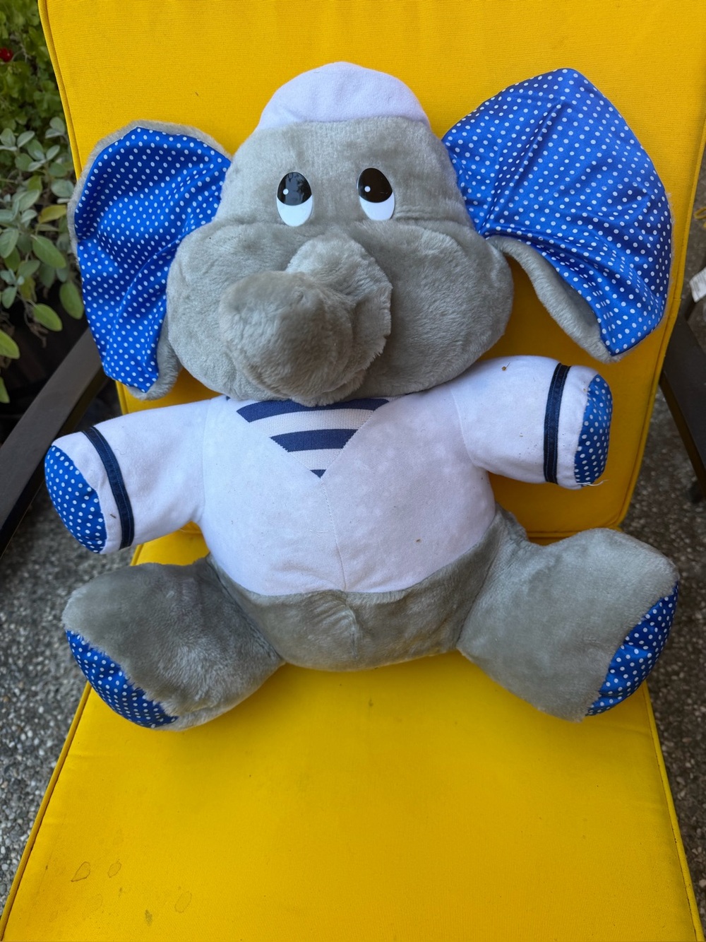 Gray & Blue Polka Dot Elephant Plush